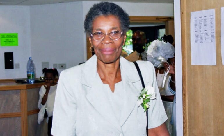 Death announcement of 87 year old Olive Josephine Joseph better known as Ma Olive of St Joseph
