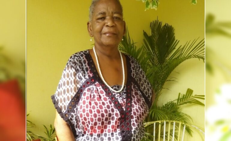 Death announcement of Valentine Samuel better known as Marjory or Anso of Dominica who resided in Trinidad