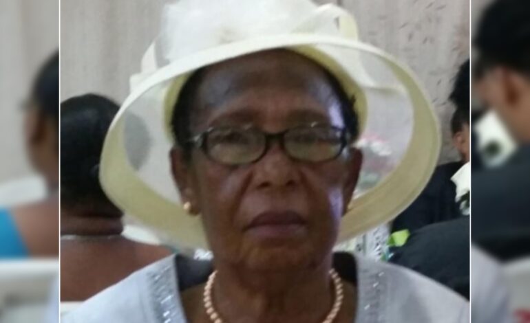 Death Announcement of 87 year old Nurse Theona Gabriel Frederick also known as Nurse Frederick and Teacher Cayo of Vieille Case who resided in Wall House