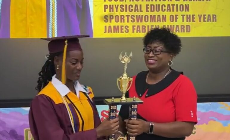 A balance of Sports and Academics – Portsmouth Secondary School’s sports man and sports woman of the year among top CSEC Students