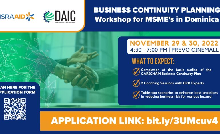 Business Continuity Planning Workshop for MSME’s in Dominica