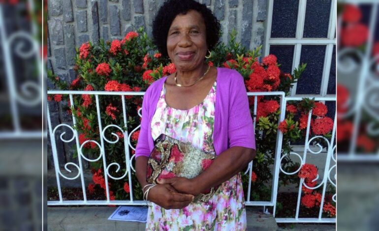 Death Announcement of 74-year-old Beatrice Simon of Delices who resided in Canefield.