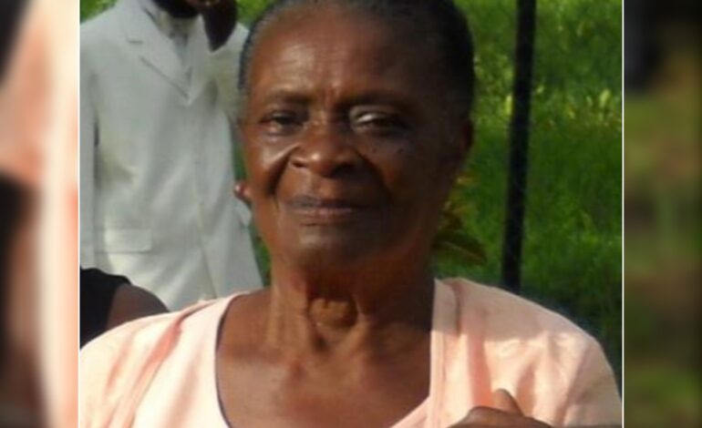Death Announcement of 84 year old Mrs. Celestine Samuel nee Richards better known as Mama or Ma Monica of Castle Bruce