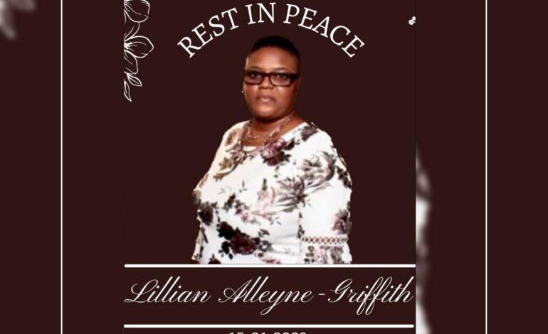 Death Announcement of  47 year old Mrs Lillian Alleyne-Griffith of Roseau, Dominica who resided in Barbados