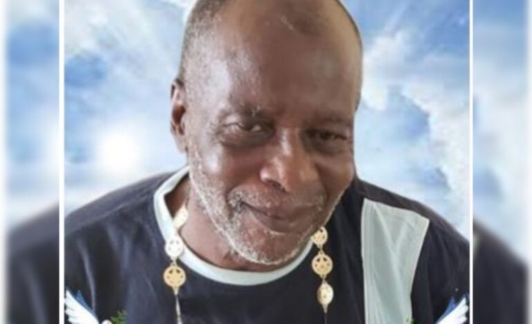 Death Announcement of 73 year old Derrick Denny St. John also known as Beausejour of Fond Cole.