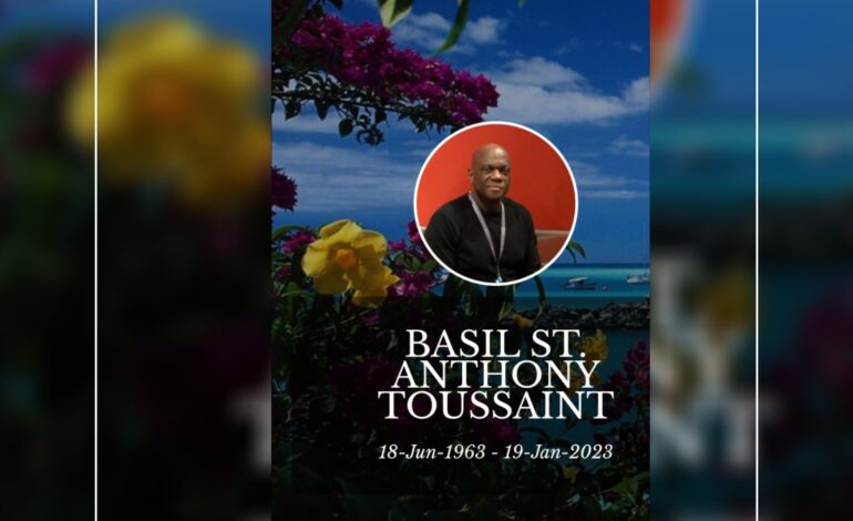 Death Announcement of Basil St. Anthony Toussaint of Dominica
