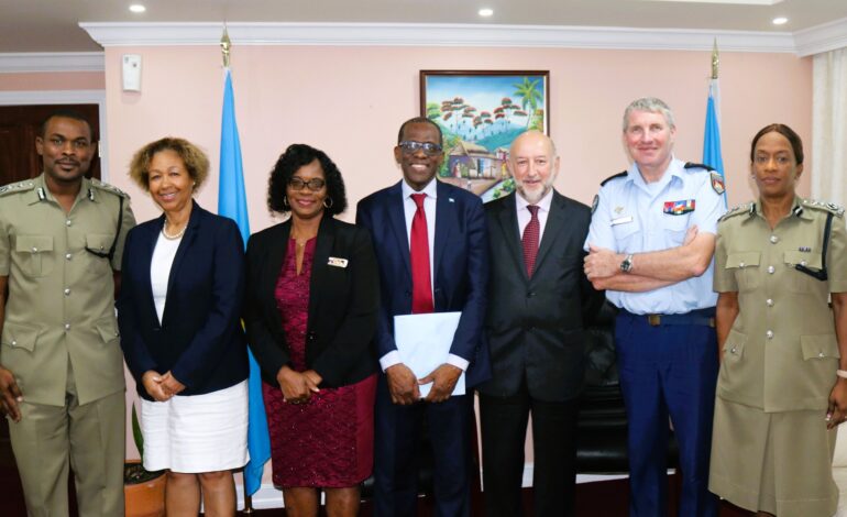 GENDARMERIE GENERAL REAFFIRMS THE SUPPORT OF THE FRENCH TO PRIME MINISTER PIERRE DURING COURTESY VISIT TO SAINT LUCIA