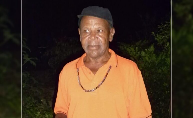  Death announcement of 82 year old Lucien Hilaire better known as Cedo or Lelis of Delices