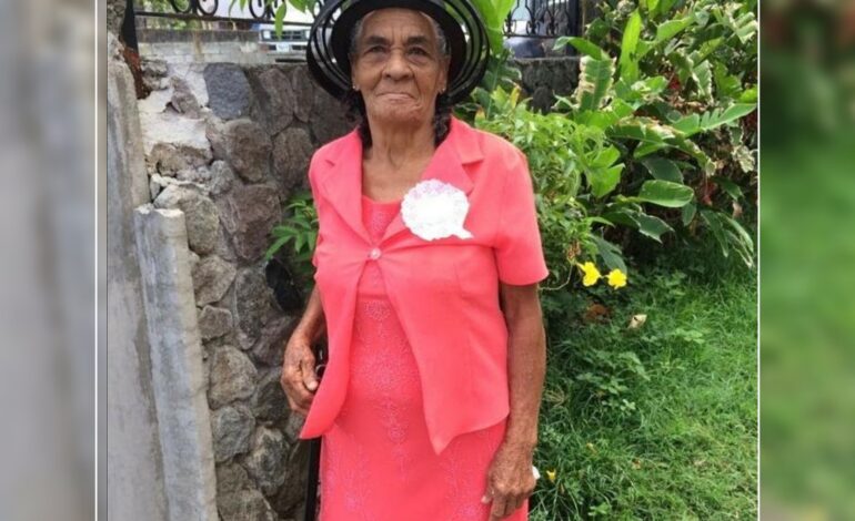 Death Announcement of 80 year Angelina Laurent née Baron affectionately known as “Ma Tetsi” and “Ama” of Petite Savanne