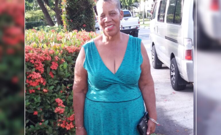 Death announcement of 72 year old Lucy Lewis also known as EC or Ma Lucy of Pointe Michel
