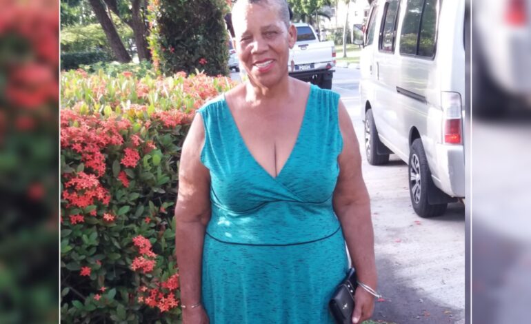  Death announcement of 72 year old Lucy Lewis also known as EC or Ma Lucy of Pointe Michel