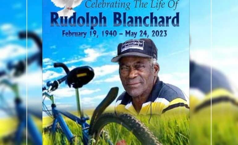 Death Announcement of 83 year old Rudolph Blanchard of Bay Street, Portsmouth