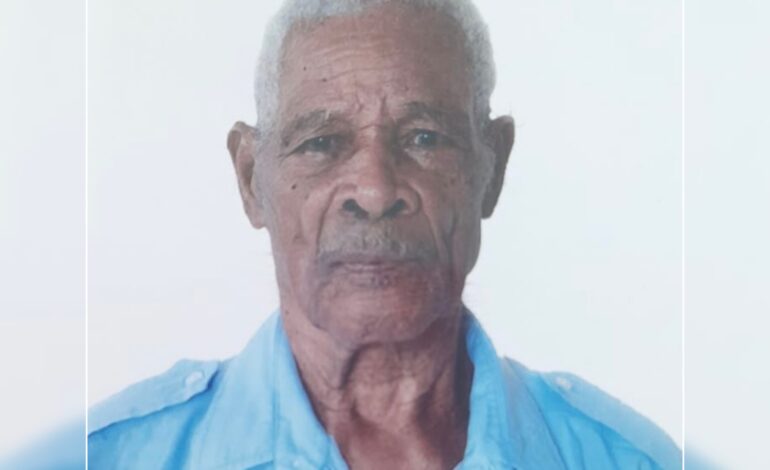 Death Announcement of 92 year old Joseph Hugh Destouche of Petit Savanne who resided in Wesley