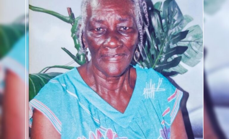 Death Announcement of 90 year old Netelia Paul nee Massicot better known as Lydia or Ma Bernard of Calibishe and  Anse De Mai who resided at Thibaud.