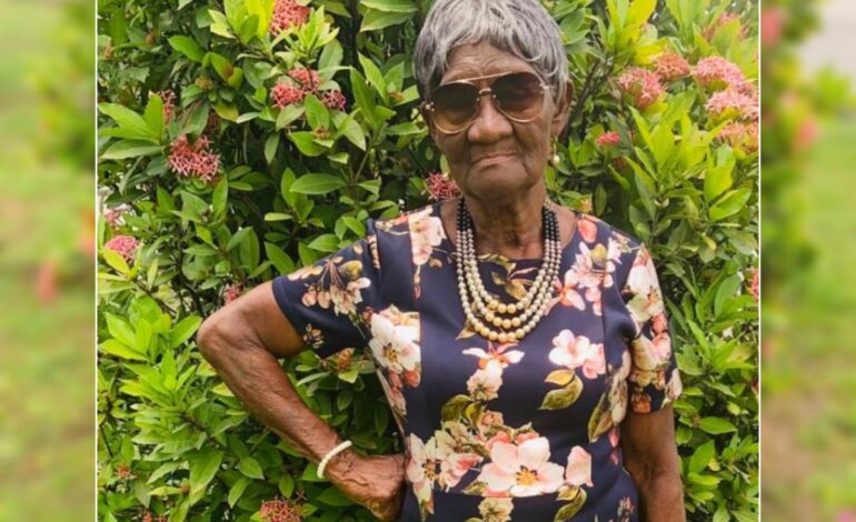 Death Announcement of 85 year old Adelia Noeline James better known as Tante of Wesley