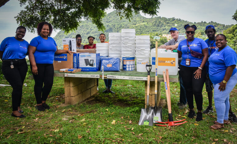 IsraAID Helps Promote Disaster Preparedness & Response With A Donation of Equipment To Village Councils And Shelters In the Communities of Grand Bay, Tete Morne & Bagatelle.