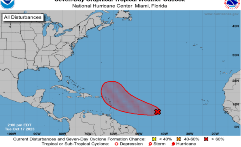 Tropical Weather update on AL94 (Area of Disturbance)
