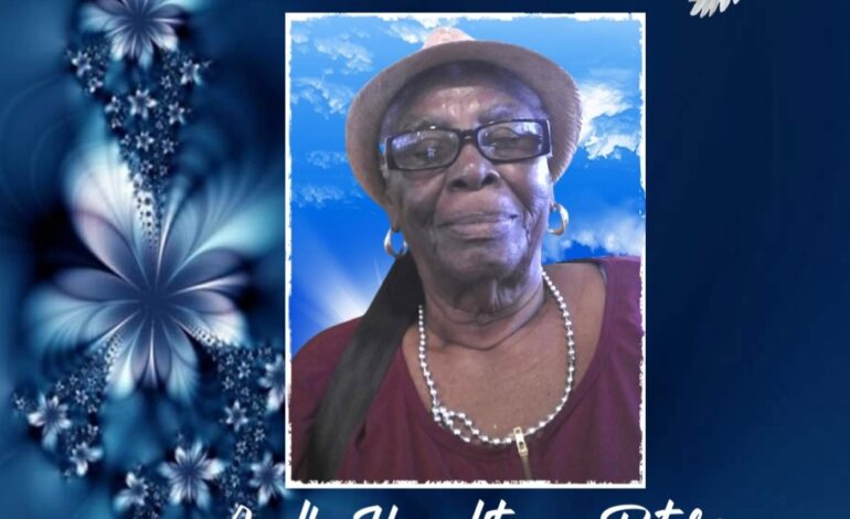 Death Announcement of 94 year old  Anella Hypolite nee Peters aka Ma Morill or Mam of Wesley
