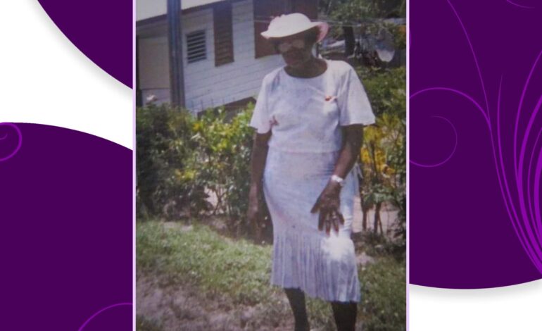 Death Announcement of Mable Pierre, better known as sister Pierre or “Ma Ka-ee” of Bath Estate.