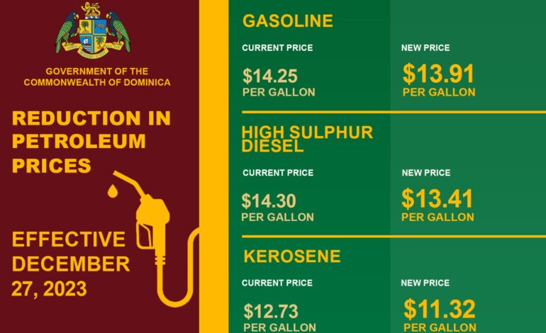 REDUCTION IN FUEL PRICES EFFECTIVE DECEMBER 27, 2023