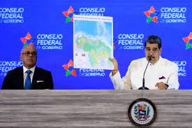  In the wake of the disputes between Guyana and Venezuela, the Head of State of Venezuela, President Maduro makes Essequibo a new state of Venezuela.