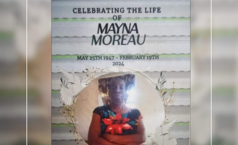 Death Announcement of our beloved 76 year old Mayna Moreau of Mahaut