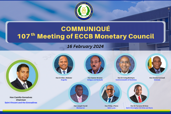  Prime Minister Pierre Receives Encouraging Economic Developments at 107th Meeting of The ECCB Monetary Council