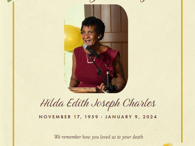 Updated  Death Announcement of  64 year old HILDA EDITH JOSEPH CHARLES of Yampiece