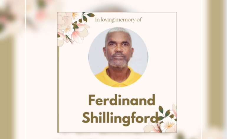 Death Announcement of 66-year-old Ferdinand Shillingford, better known as Ferdie of 10 Winston Lane, Goodwill