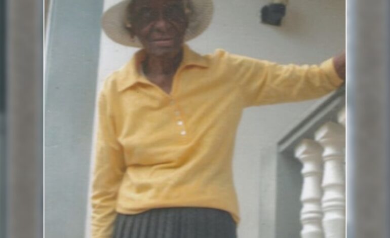 Death Announcement of  107 year old Mrs Angela Cuffy, also known as “Ma Cuffy” and “Sister Cuffy” of Bioche