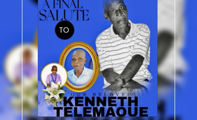 Death Announcement of 88 year old Kenneth Telemaque of Wesley
