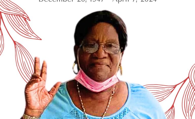 Death Announcement of 76-year-old Theresa Massicot nee Vidal more affectionately known as ‘Leah’ or ‘Aunty Leah’ from the community of Thibaud