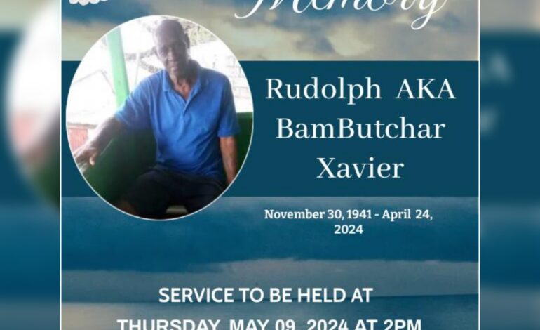 Death Announcement of Rudolph Xavier Aka Bambutcher