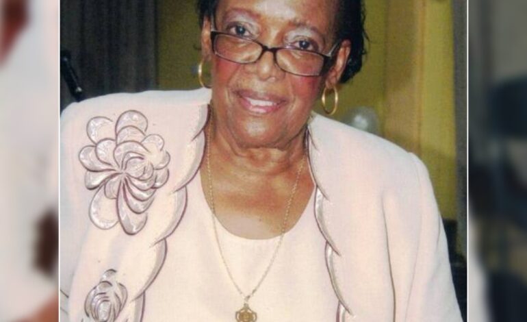 Death Announcement of Mrs. Patricia Elaine Benjamin Nee James, commonly known as Teacher Pat, Auntie Pat, and Ma Benjie of Independence Street, Roseau
