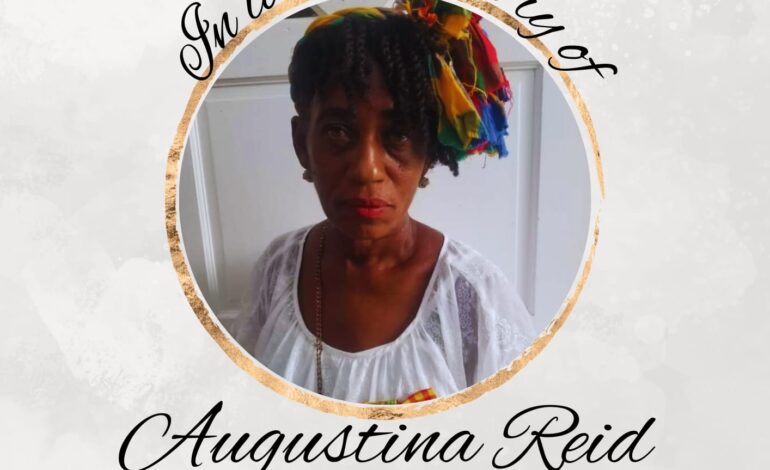 Death Announcement of Augustina Reid better known as Zim, of Kings Lane, Roseau