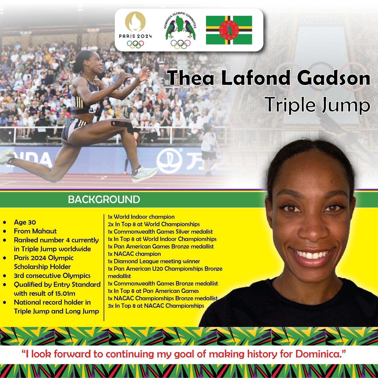 Thea Lafond Gadson Believes She Can Bring Home Dominica’s First Olympic ...