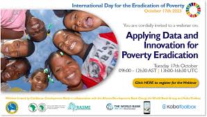 Caribbean Development Bank, KoboToolbox, World Bank and UNECLAC to stage second observance of International Day for the Eradication of Poverty