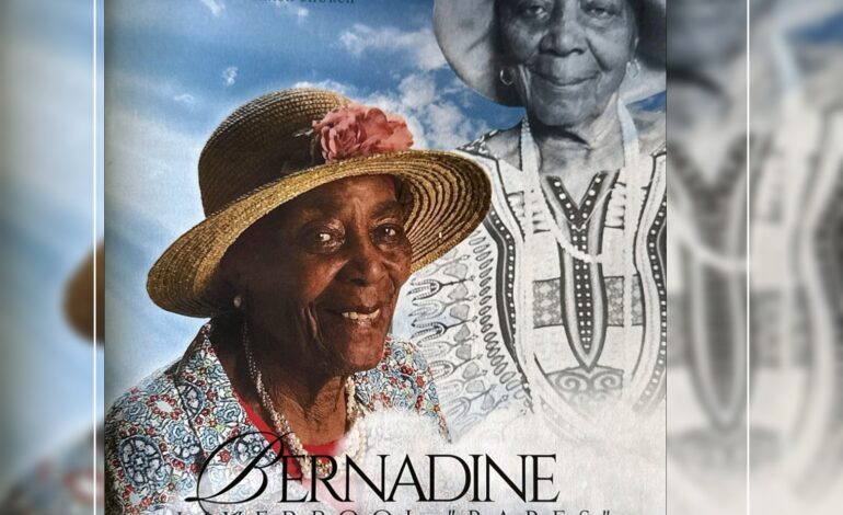 Updated Death Announcement of Ms. Bernadine Liverpool, aged 96 of Grand Bay, better known as “Miss Babes” Mama