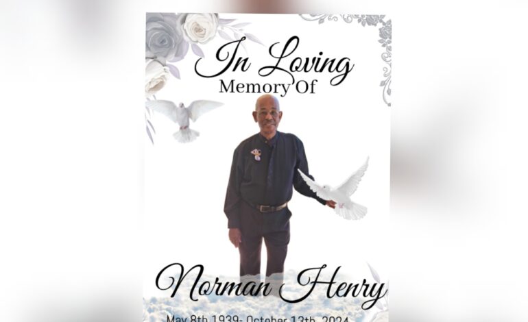 Death Announcement of 85 year old Norman Henry