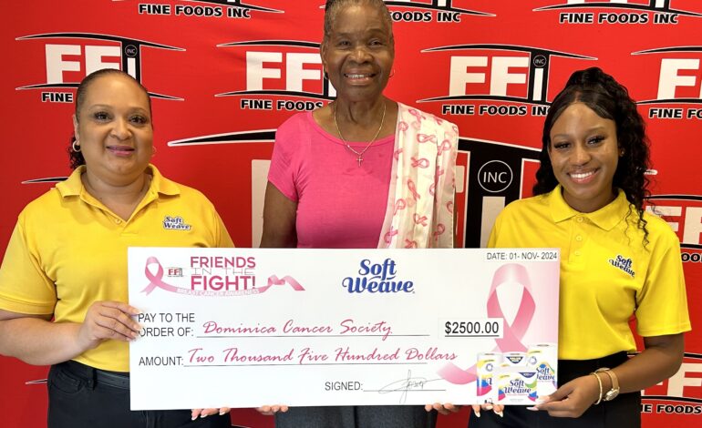 Fine Foods Inc. supports Dominica Cancer Society Through “Friends in the Fight” Campaign