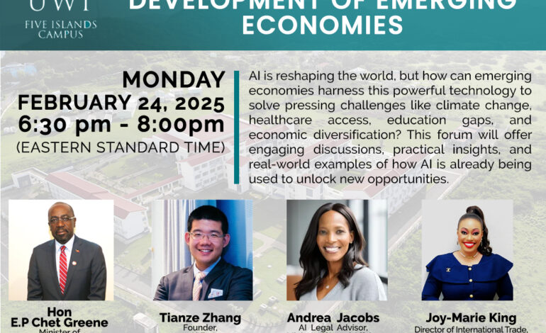 The UWI Five Islands Public Advocacy Series looks at Artificial Intelligence for Economic Development