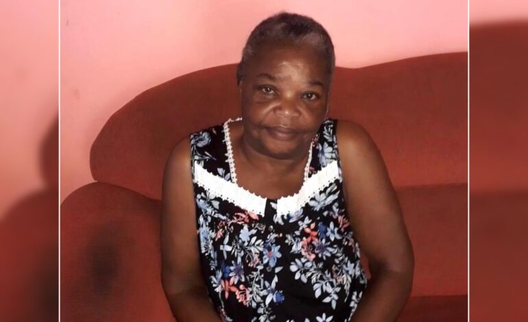 Death Announcement of 77 year old Josephine Gregoire, born Jolly, who resided in the village of Tete Morne, Grand Bay.