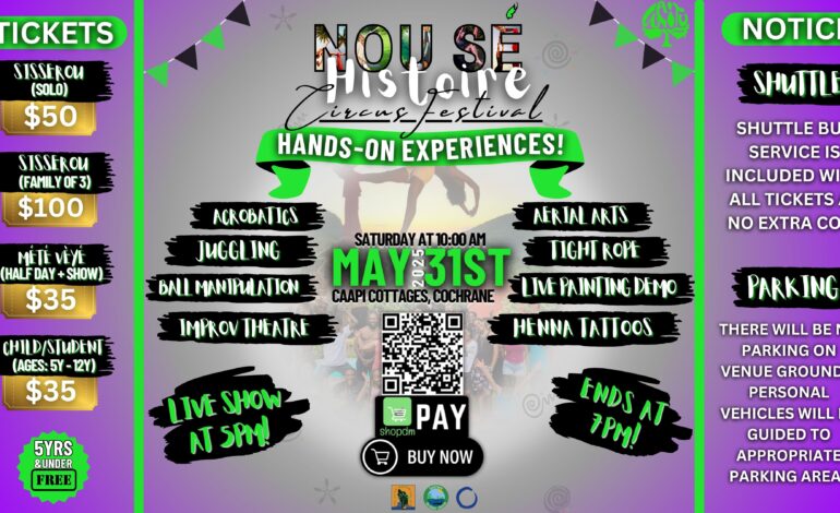 Dominica’s First Circus Festival is SATURDAY, May 31: “Nou Sé Histoire” by WaituCirque
A Groundbreaking Celebration of Culture, Creativity, and Community!